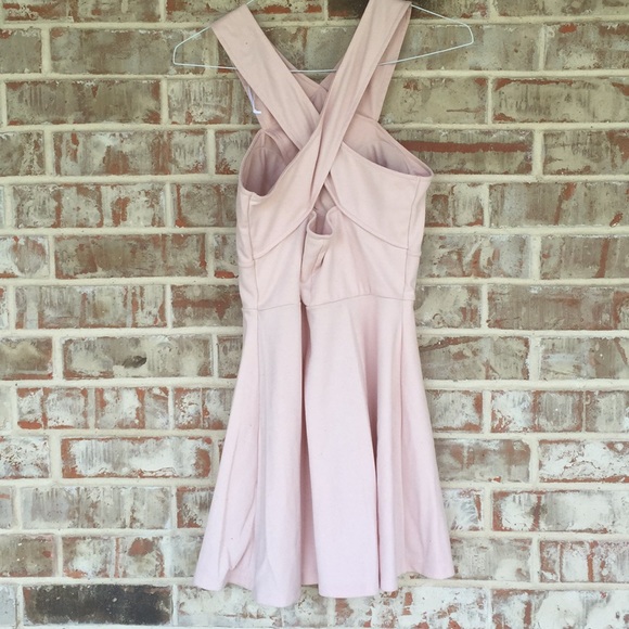 Candies Pastel Pink Criss Cross Bust A Line Dress - Picture 2 of 5
